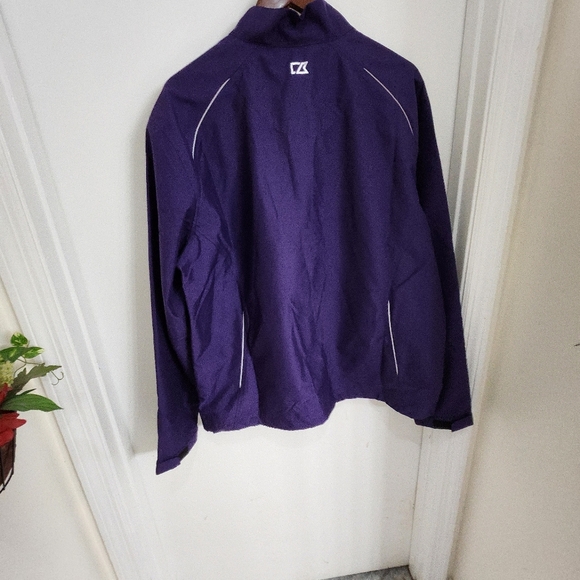 Cutter & Buck WeatherTec Beacon  Purple half  Zip water resistant wind breaker L - Picture 7 of 12